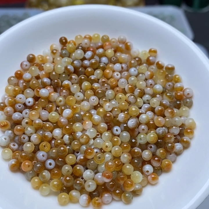 翡翠未镶嵌手链卡4鸳鸯黄50个