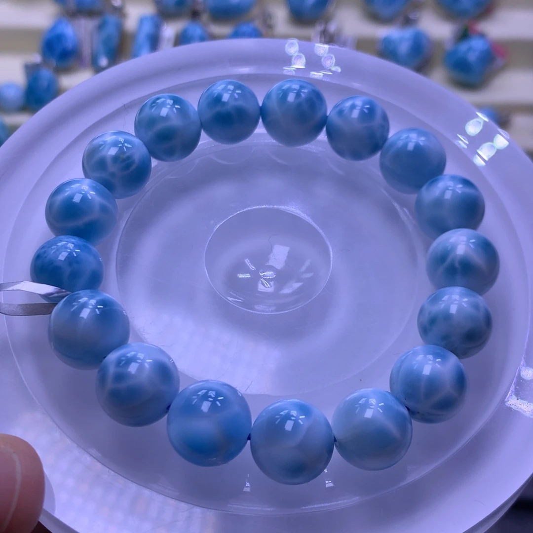 针钠钙石（海纹石）未镶嵌手串12+手串色差略异