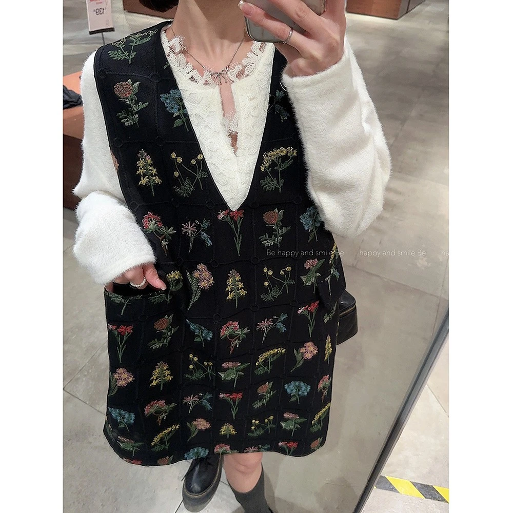 xxxwxz王希之 百花争艳复古重工刺绣连衣裙#z1543