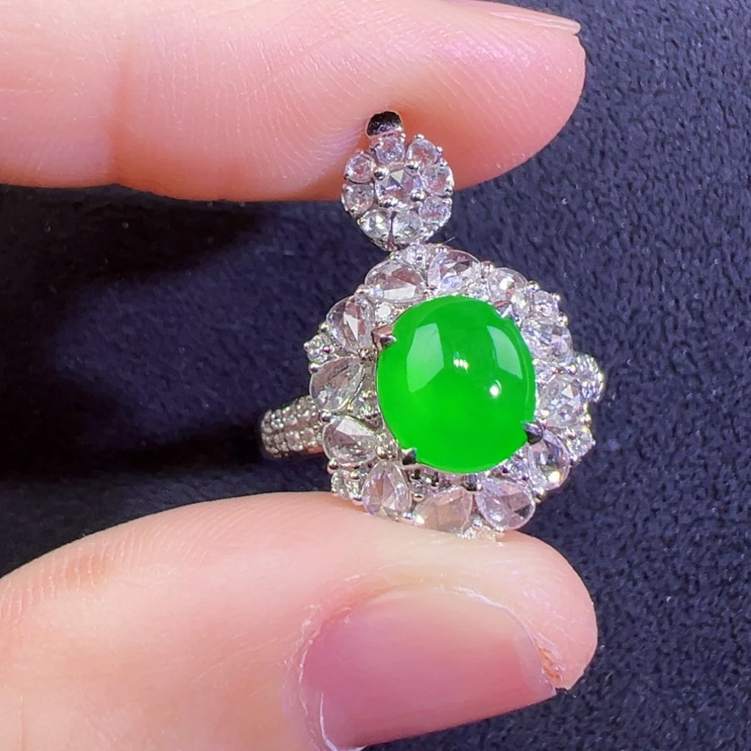 翡翠18K金镶嵌颈饰两用款吊坠