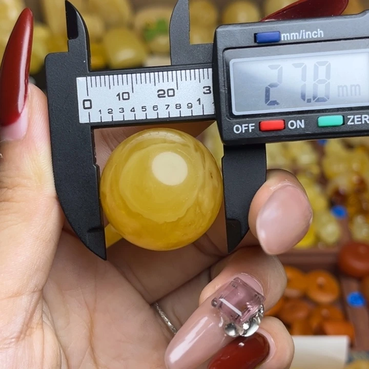 蜜蜡未镶嵌珠宝奇石蜜糖妖花圆珠微瑕