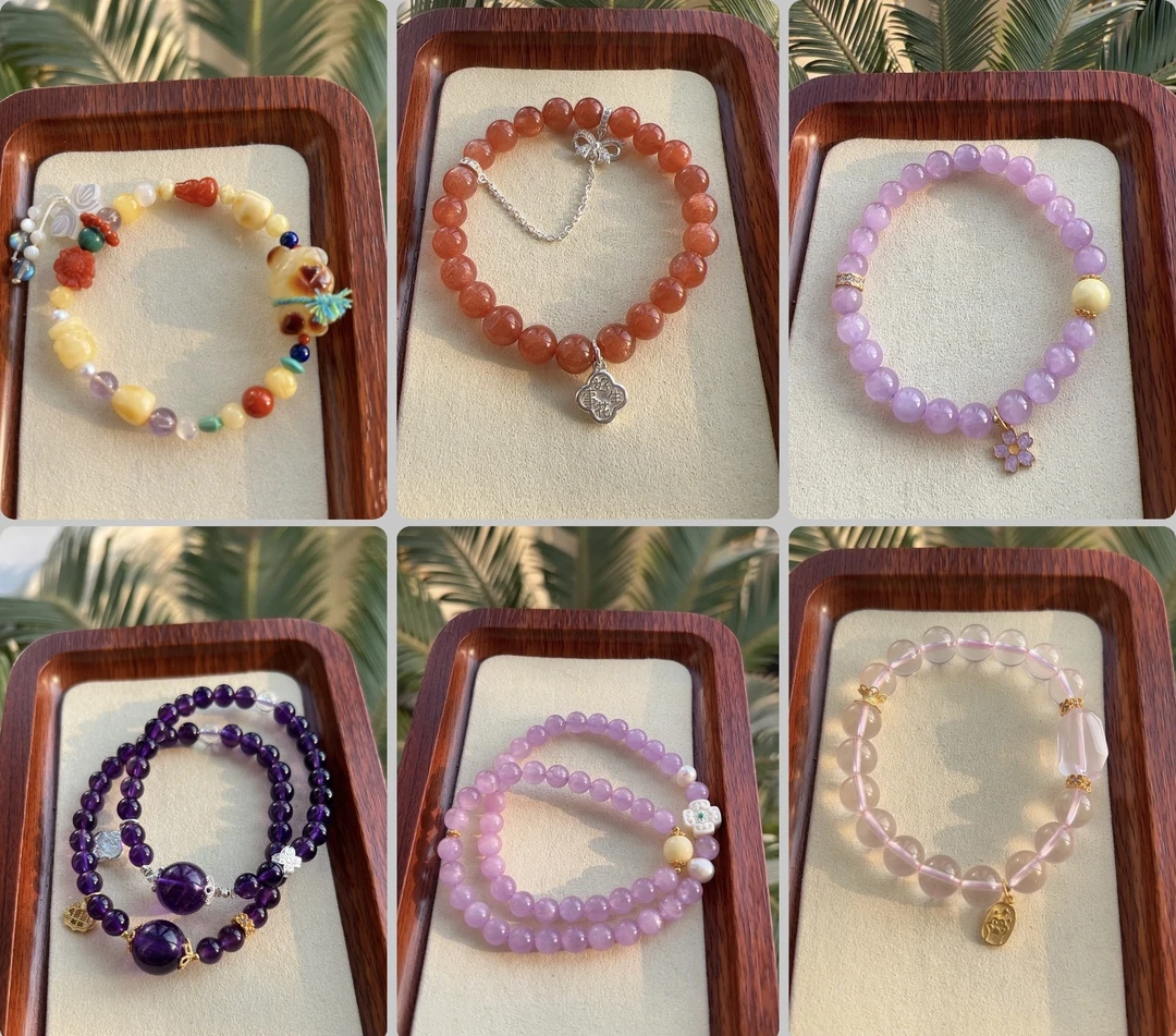 直播间选款链接，乱拍无效，天然蜜蜡水晶珠宝设计款