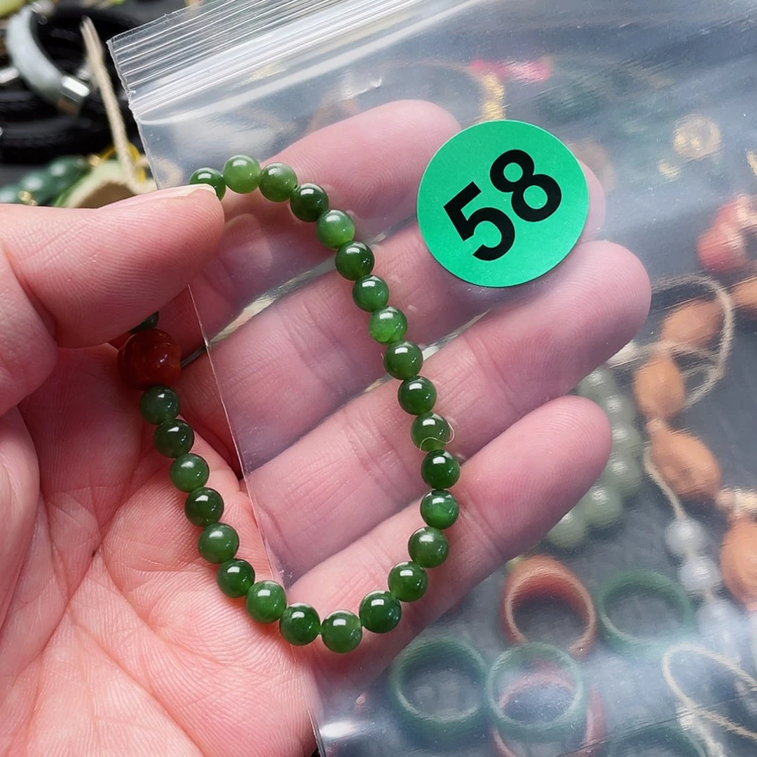 未镶嵌和田玉耳饰淡*手串