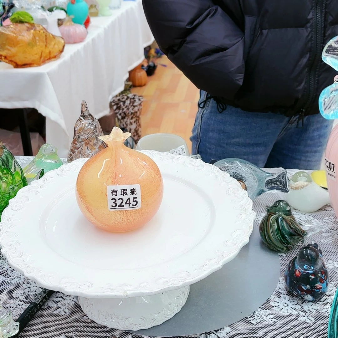 瑕疵福利不退不换琉璃花瓶艺术品