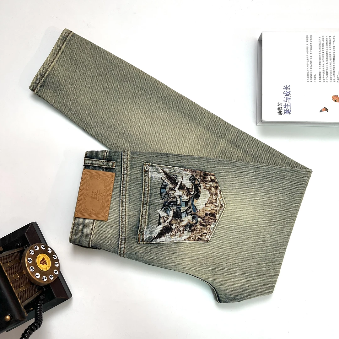 夏季新款9006轻奢时尚百搭弹力欧版小直筒男士牛仔裤