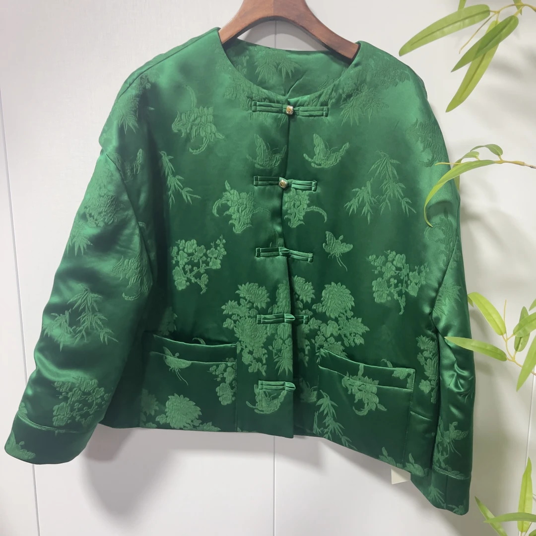 青娘子提花新中式复古短款秋冬棉服-241903