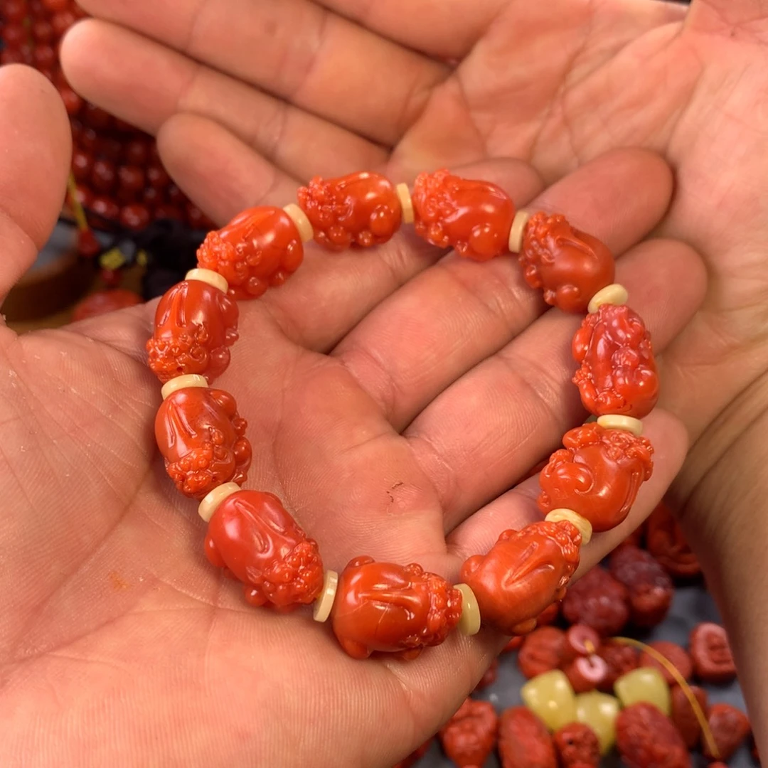 南红玛瑙配饰卡14貔貅手串未镶嵌