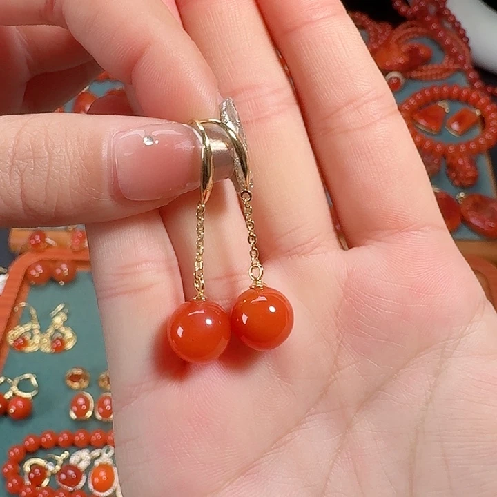 南红玛瑙银S925镶嵌10+