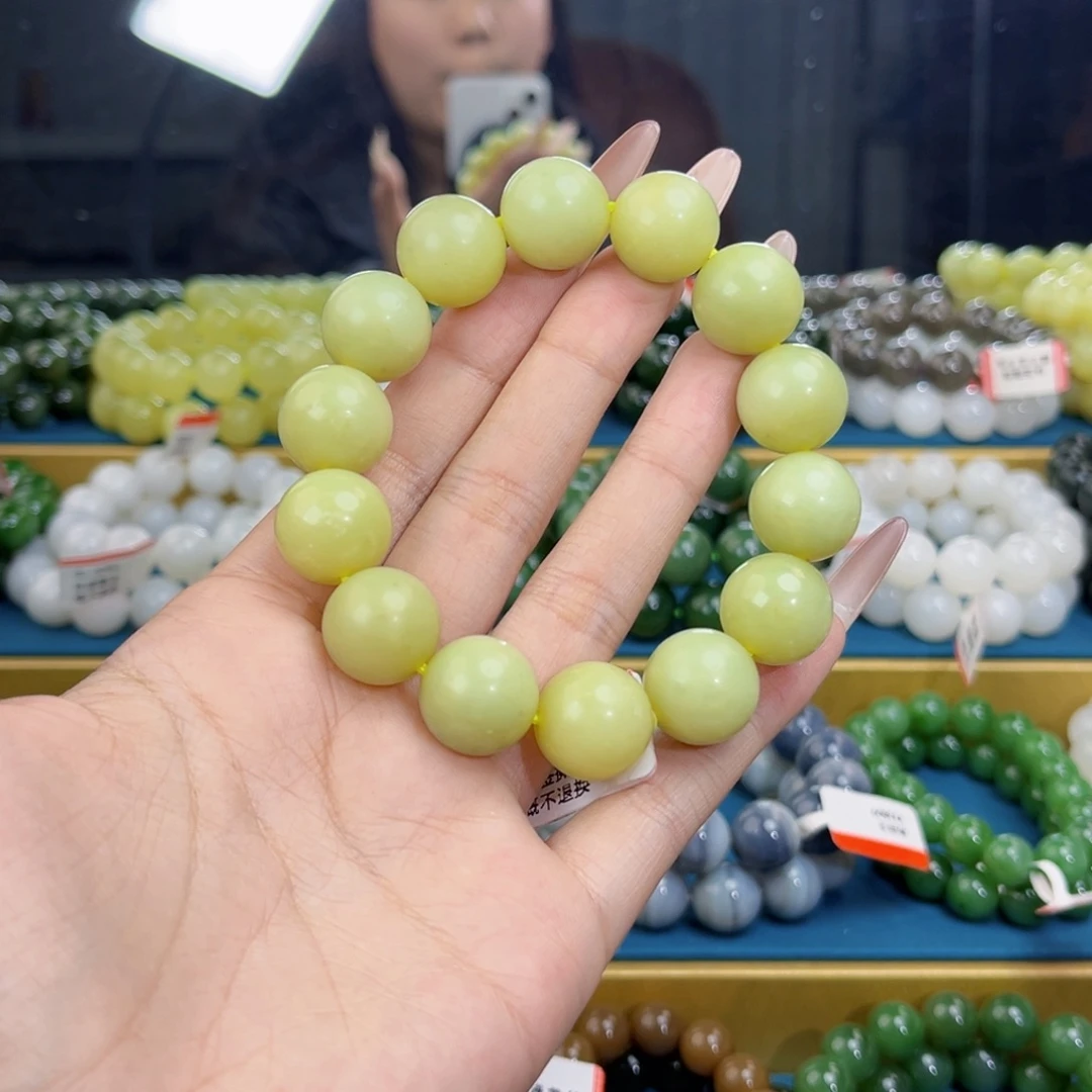 和田玉未镶嵌手链天然和田玉新疆若羌黄口手串16