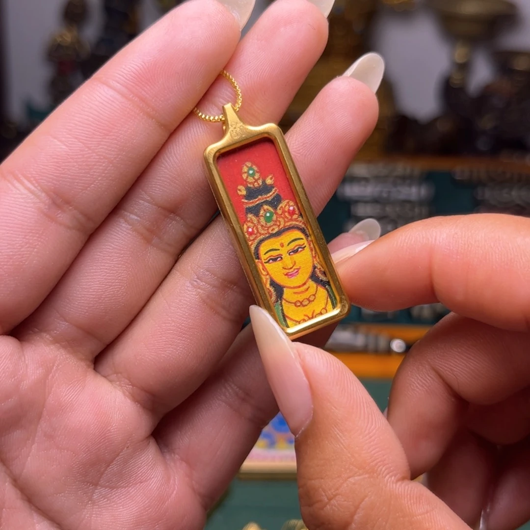 【闪购商品】吊坠小*虾手绘卡文殊唐卡卡