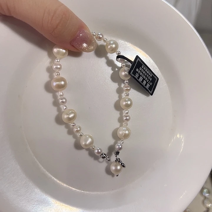 银S925镶嵌淡水珍珠天然淡水珍珠设计款