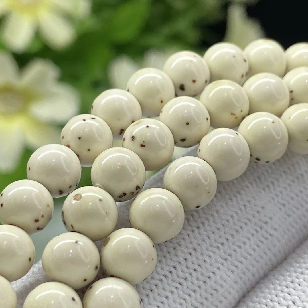 GP2600毕业款星月菩提同枝果石玉料6mm圆珠半壁大留白长串