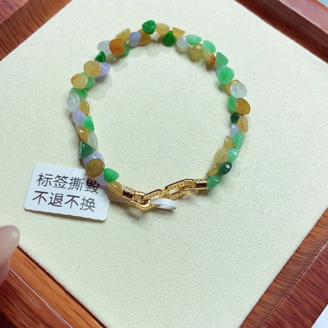 翡翠未镶嵌手链天然缅甸翡翠A货卡