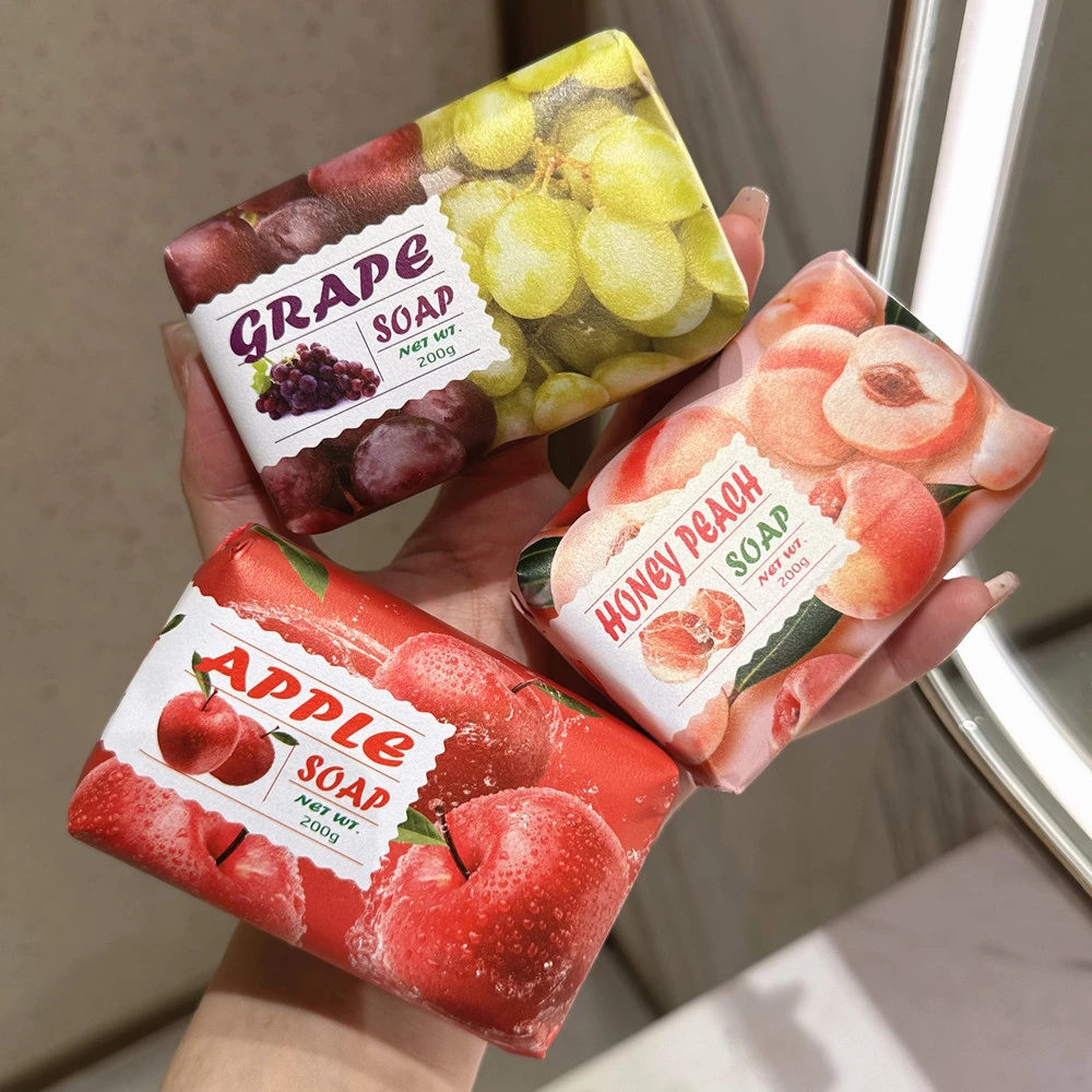 正品悦利加香皂水果味精油沐浴皂洗脸洗手全身可用水蜜桃葡萄草莓