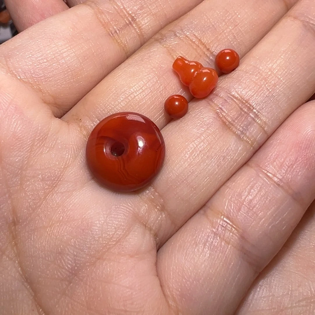 南红玛瑙珠宝奇石未镶嵌蟹*钥匙扣