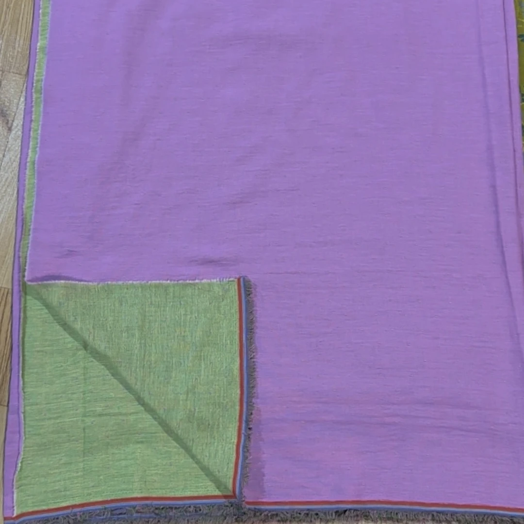 素色 紫绿 2.5米 纯棉双层纱面料 布头细纱