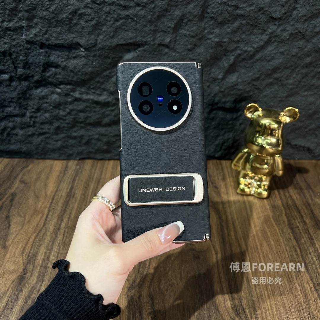 适用于vivo XFold5手机壳双中轴腕带支架新款真皮vivoxfold5保护