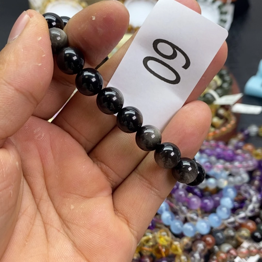 黑曜岩手链未镶嵌手链