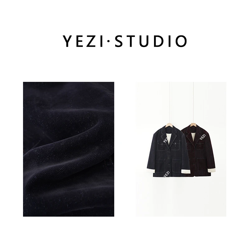叶子定制-【时尚前沿】丝绒牛仔苏比马棉加厚西装外套24416902-11/3