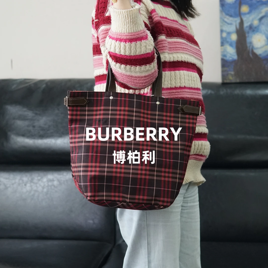 95新 BURBERRY/博柏利 巴宝莉 格纹单肩包/CD11516032/6032