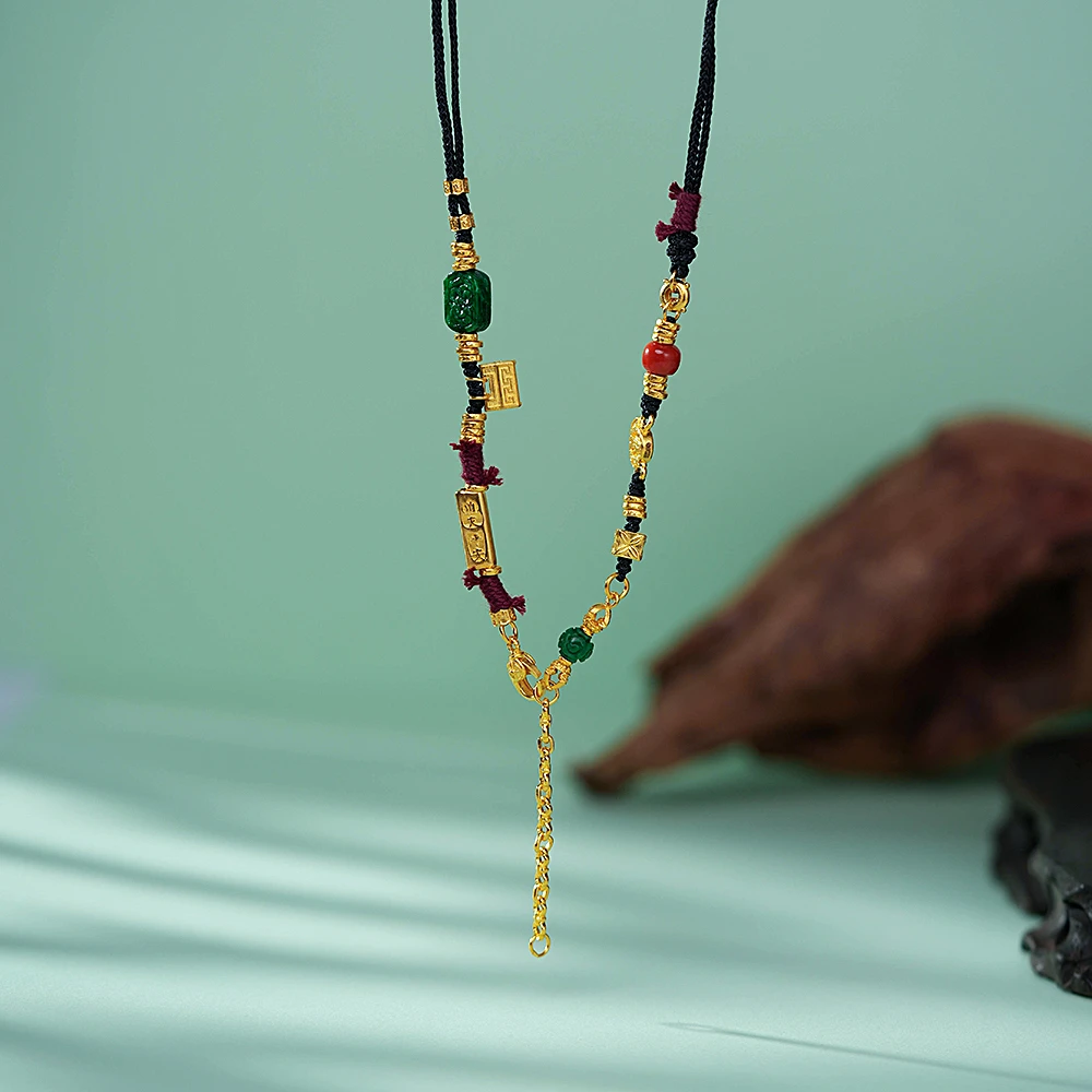 鳯悦匠 古法DIY纯手工绳编万能链国潮黄金古法金G03778