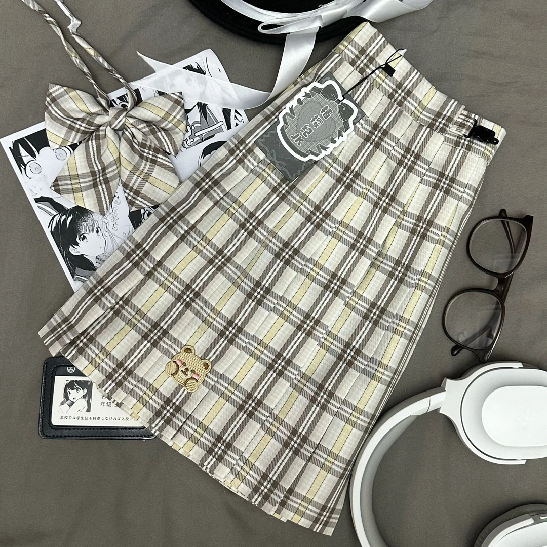 椿樱纪jk【奶咖小熊】原创春夏校供感格裙学生半身裙学院风百褶短裙