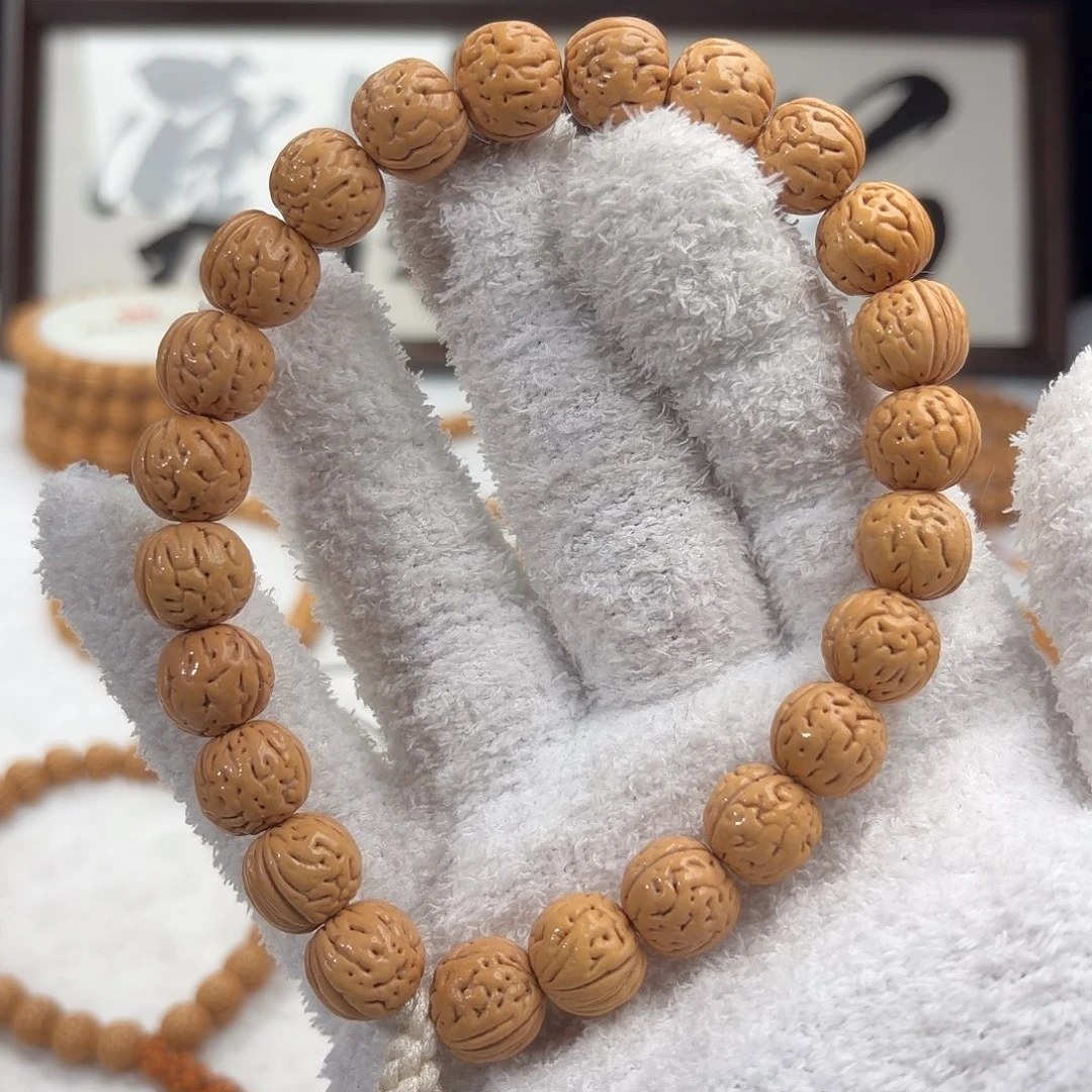 手串桃核1.2加「小粗金」野生桃核手持