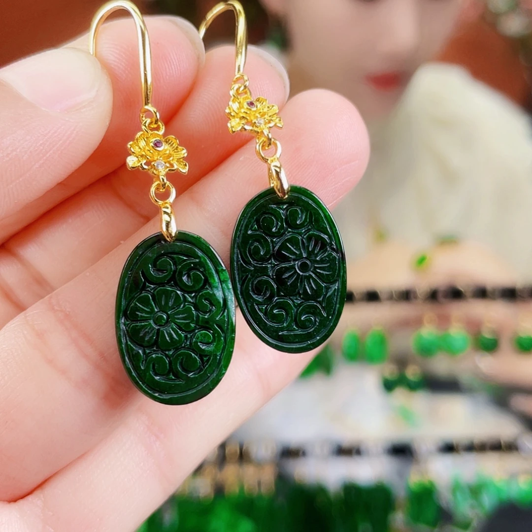 翡翠未镶嵌耳饰饰品