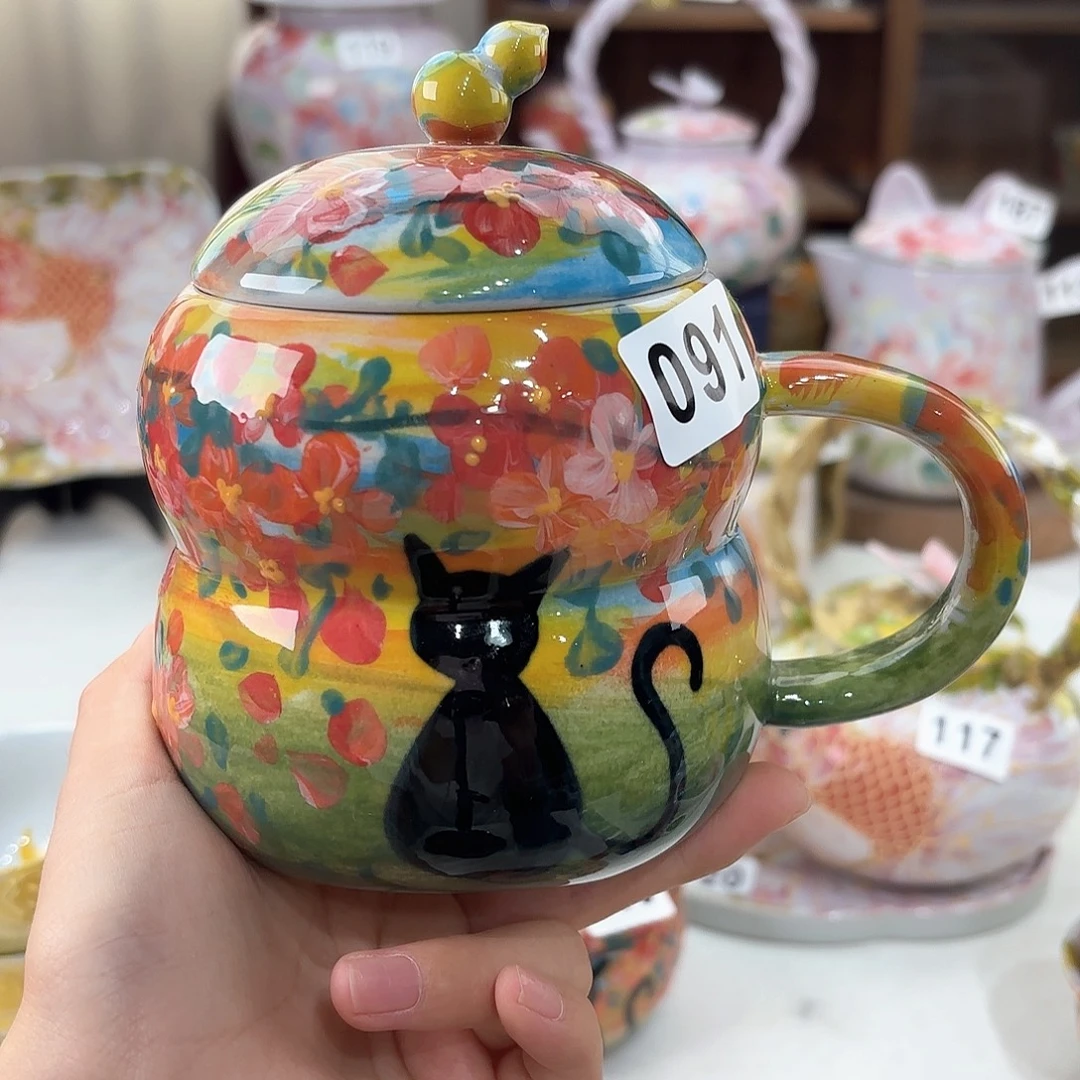 鱼***2景德镇手绘高温釉下彩陶瓷茶具