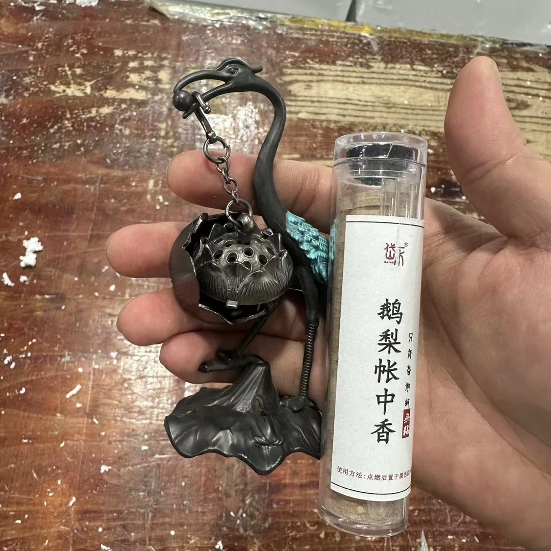 仙鹤莲花悬挂香炉无粘粉小祥云创意熏香炉复古摆件香炉ZHTJ016