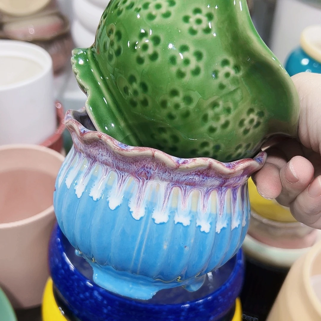 外贸尾单陶瓷花盆凑单10米包邮