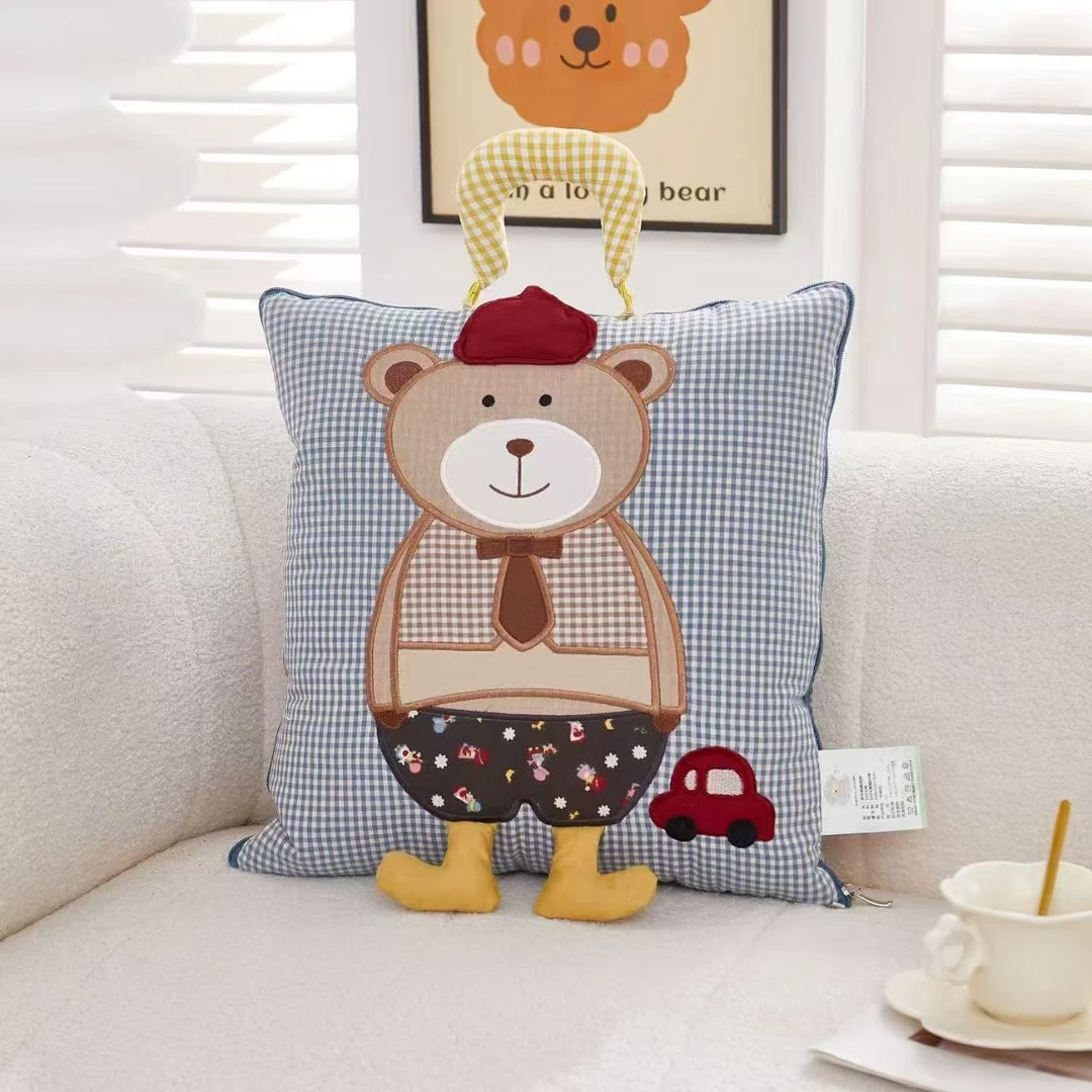 【绅士熊】±5cm轻奢柔软丝滑简约多功能透气亲肤抱枕被