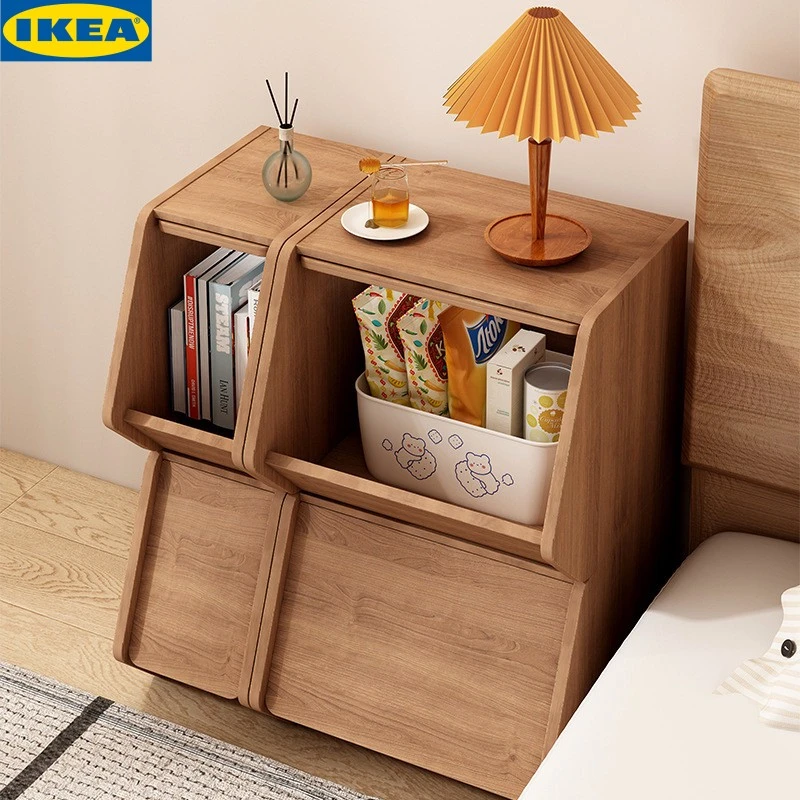 IKEA宜家自由组合木质床头柜儿童玩具收纳柜卧室小型矮书柜家用