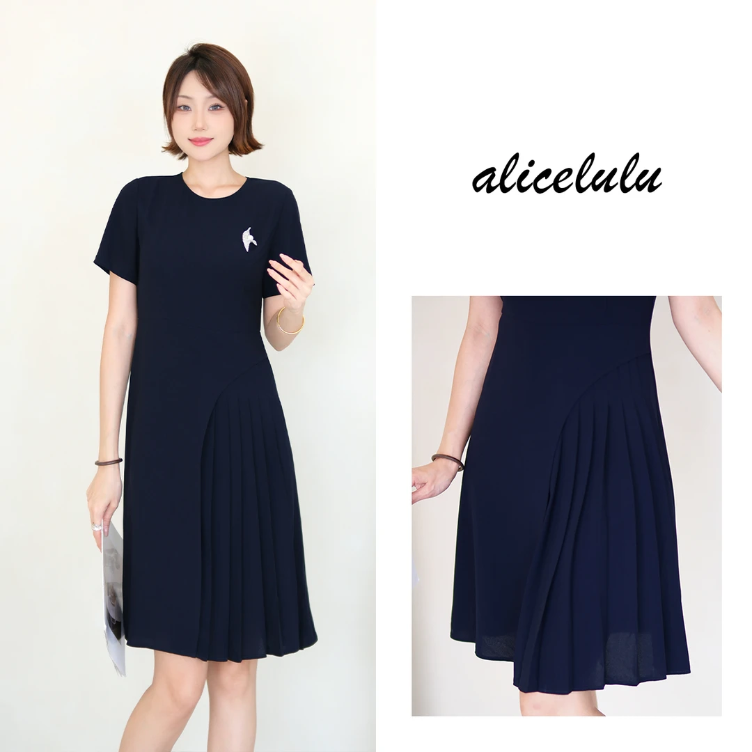 [alicelulu]简约有质感设计感假两件拼接连衣裙S2143858E