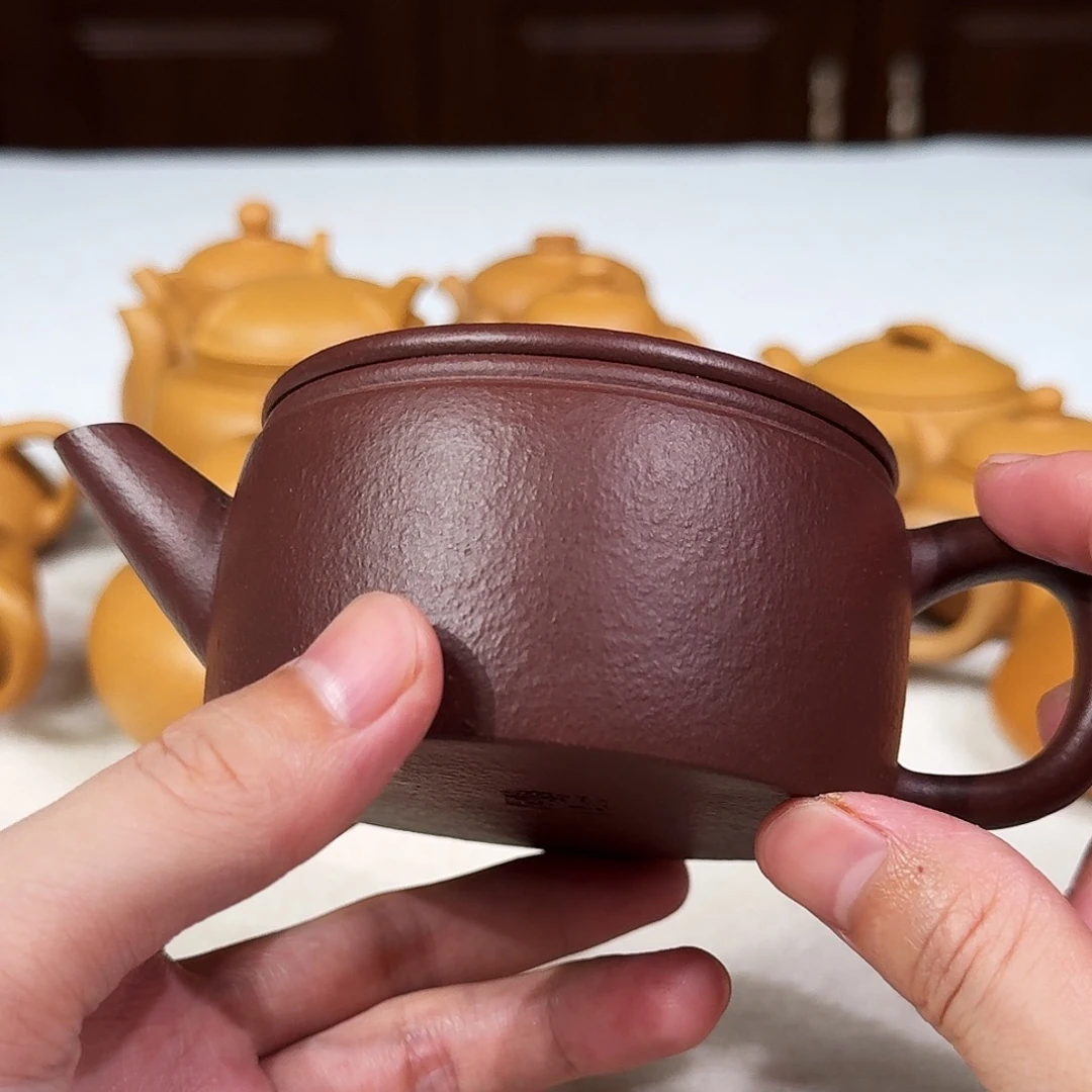 茶壶紫砂粗紫泥汉瓦半手200c