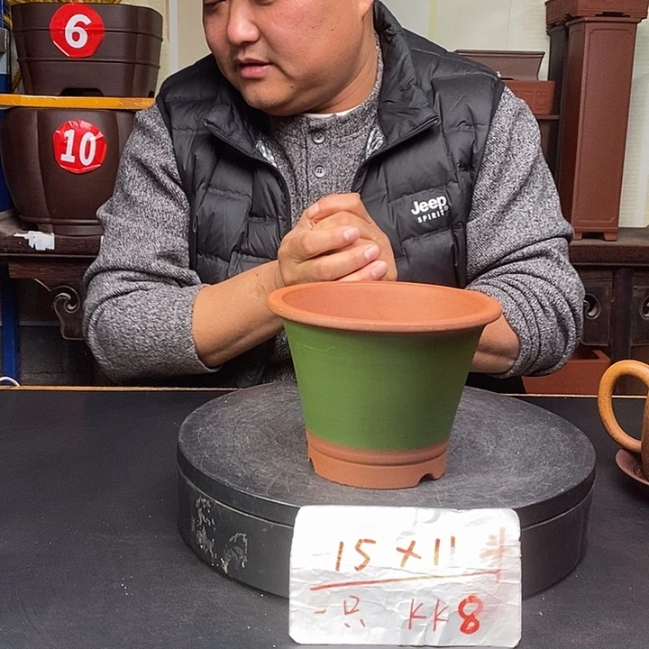 紫砂花盆货号一只K8