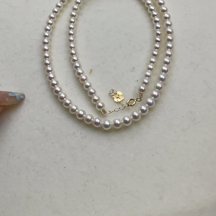 淡水珍珠18K金镶嵌颈饰