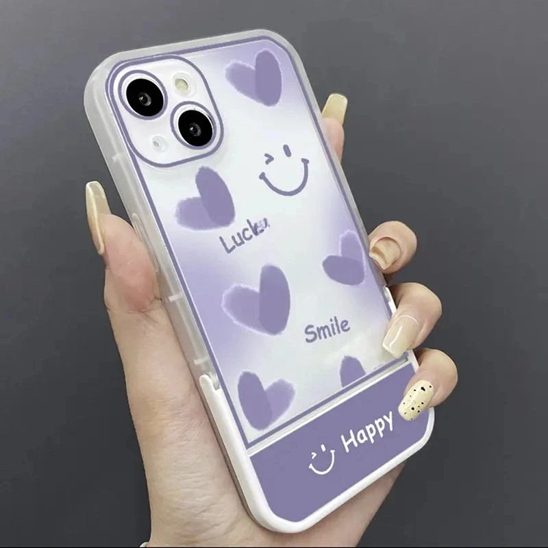 OPPOA97手机壳女A93S新款A92S可折叠隐形带支架防摔全包简约爱心