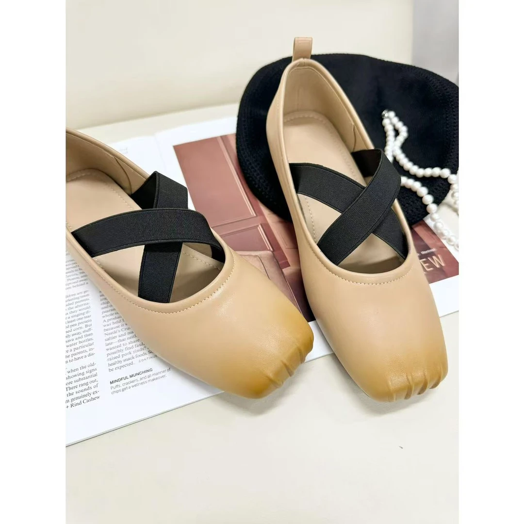 小静折扣~A1044A 复古擦色方头芭蕾鞋玛丽珍皮鞋 （偏大，拍小一码）