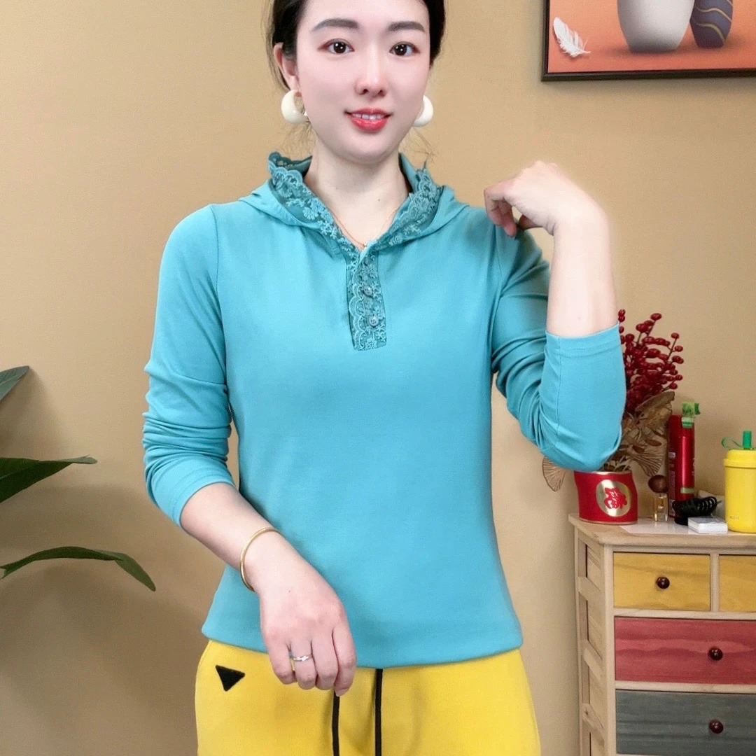 春季新款连帽时尚百搭套头运动小衫上衣#D166