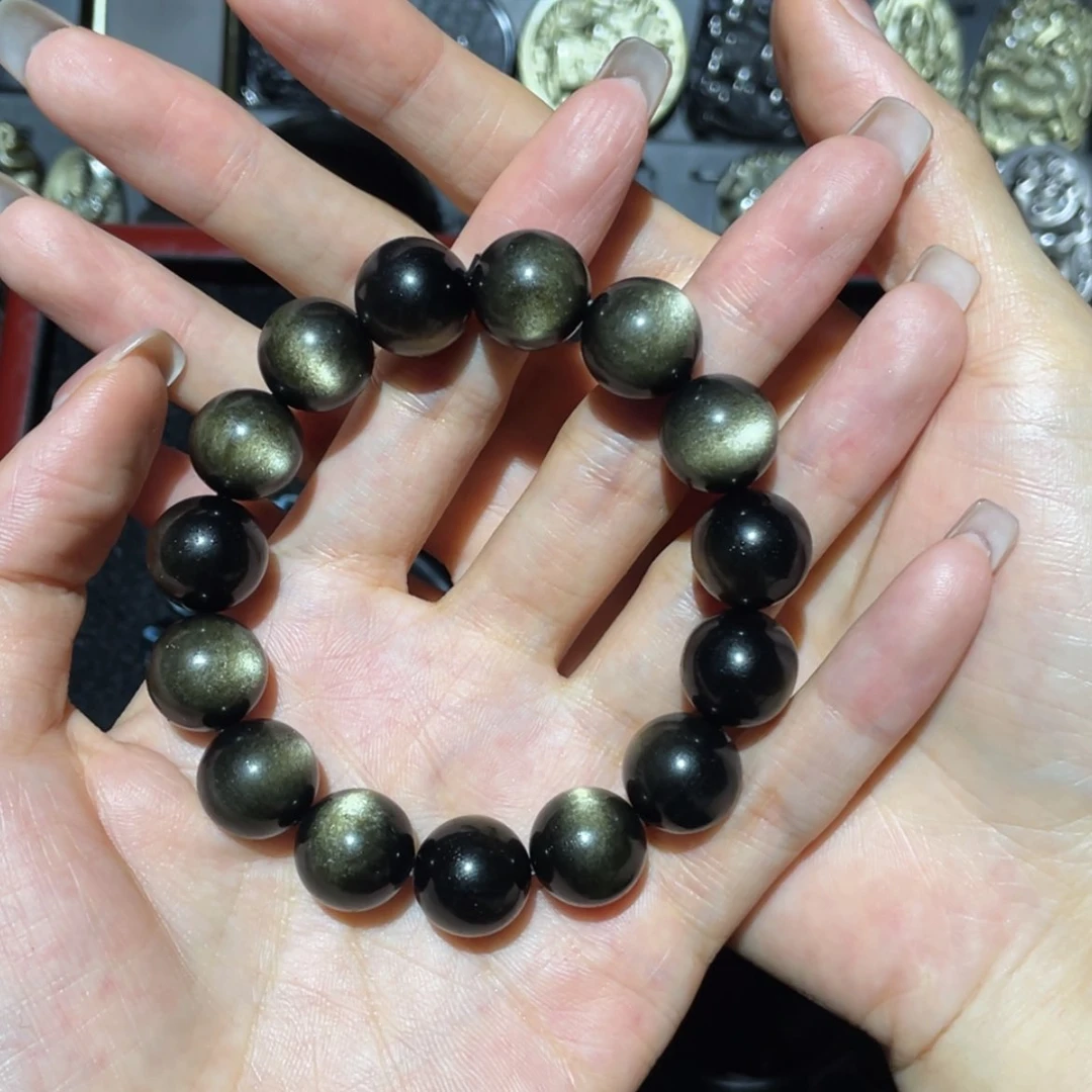 【闪购商品】未镶嵌黑曜岩手链天*