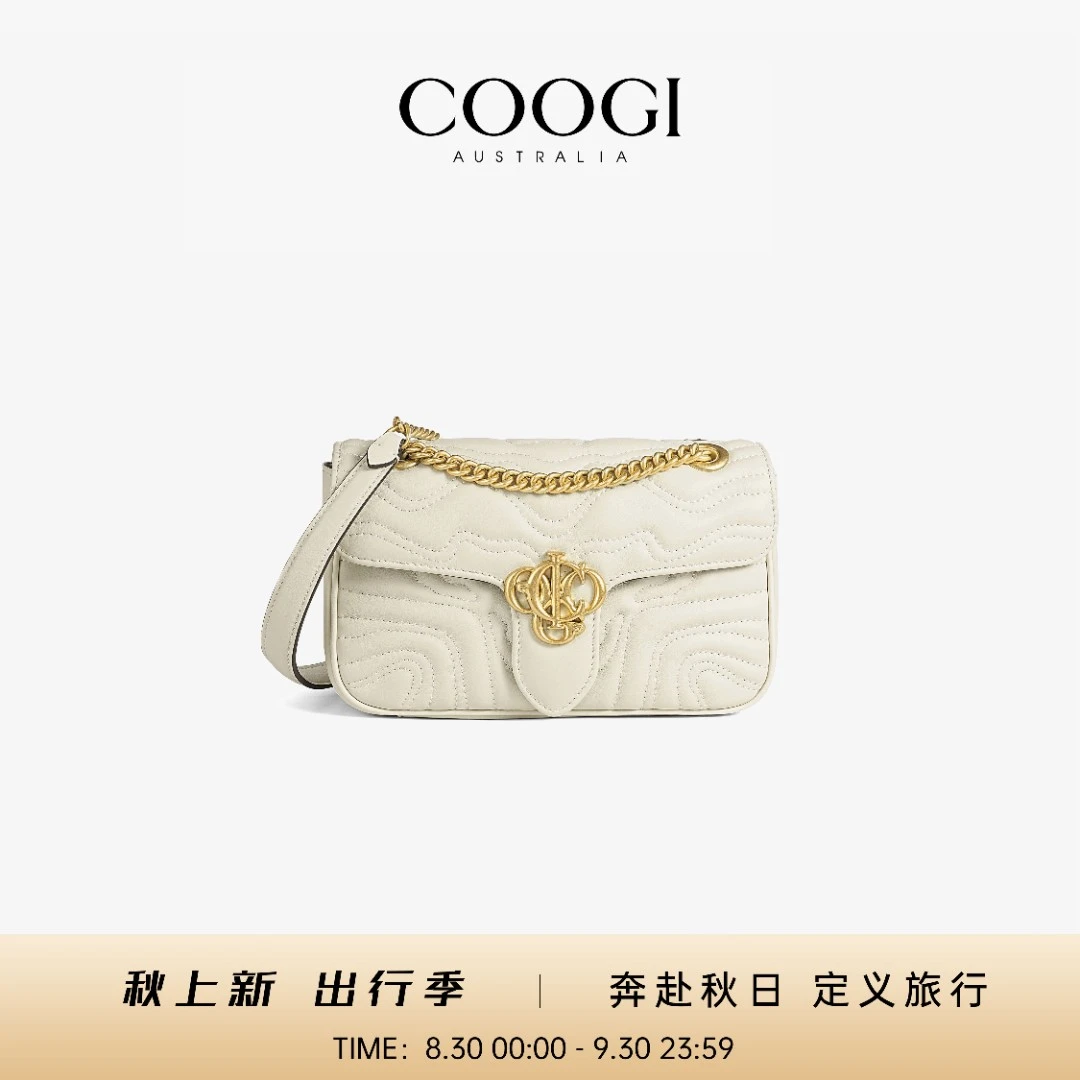 COOGI女包链条包单肩包2025新款真皮小香风斜跨小包