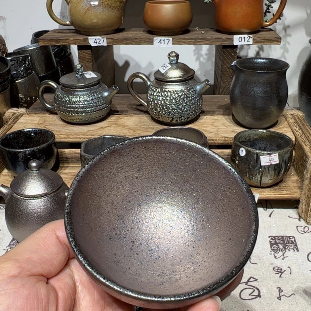 壶黄**哥建水紫陶紫泥柴烧杯