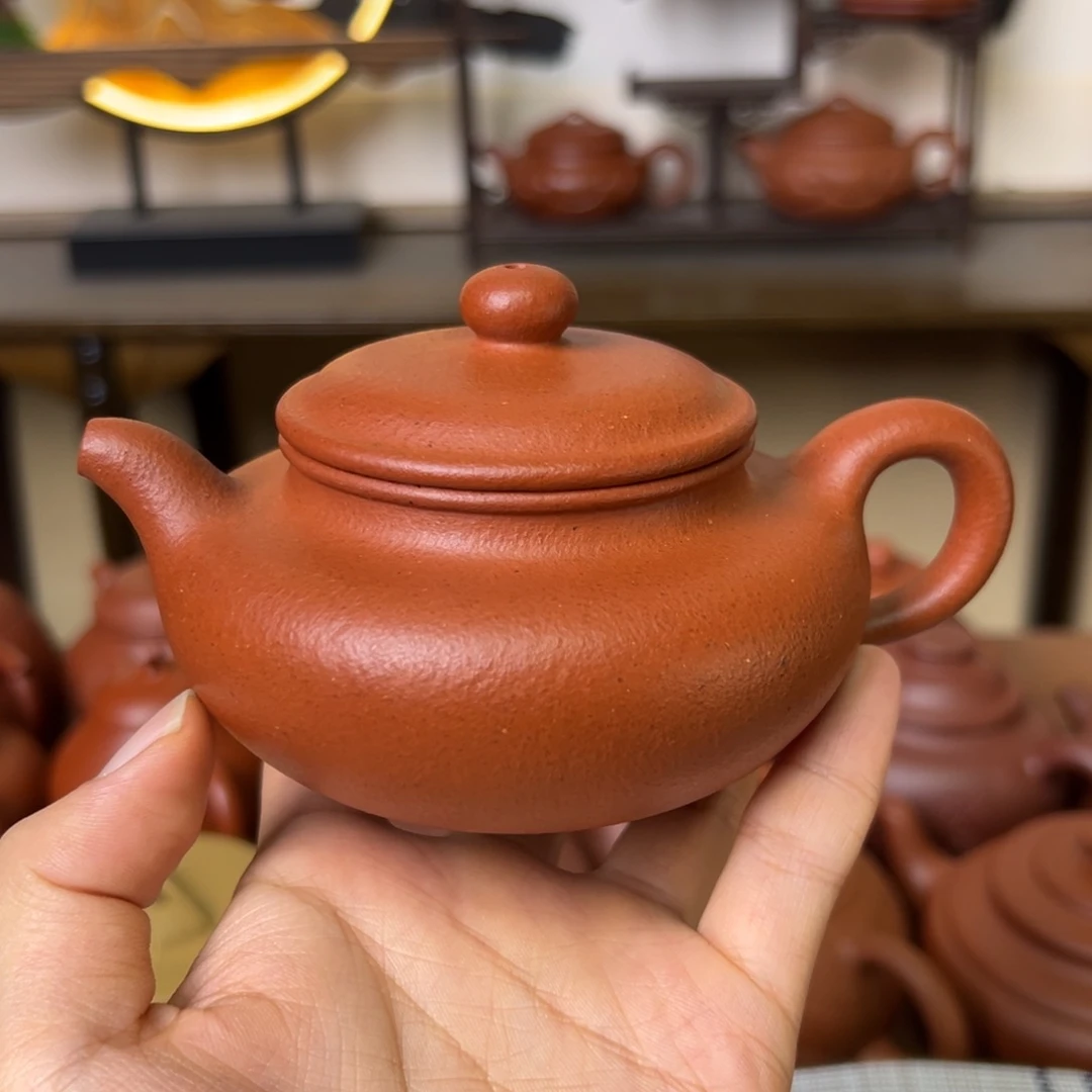 永***功紫砂茶壶紫砂壶仿古壶红降坡175cc全
