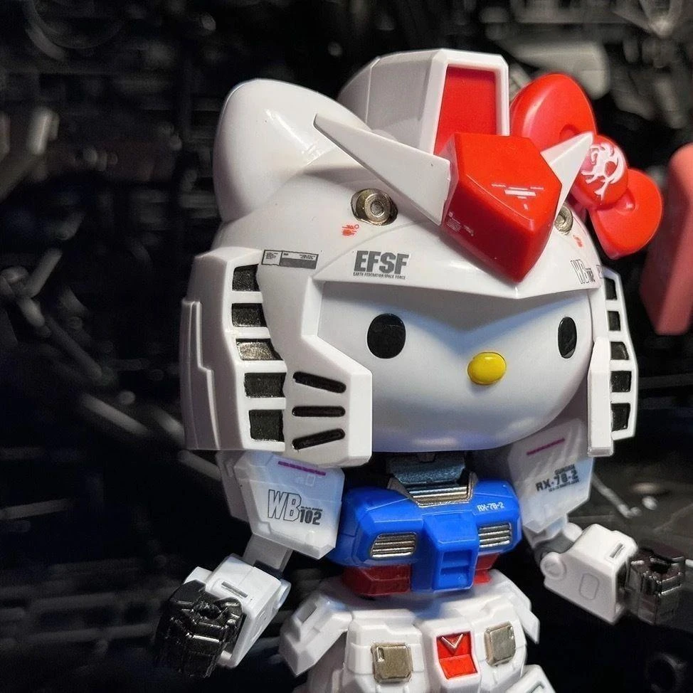 萌闪SDEX元祖凯蒂猫联名款Hello Kitty扎古网红高达模型玩具TJ