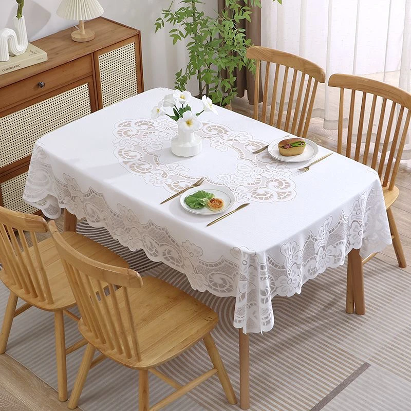 130*180雪尼尔棉麻蕾丝纱提花刺绣桌布万能盖巾