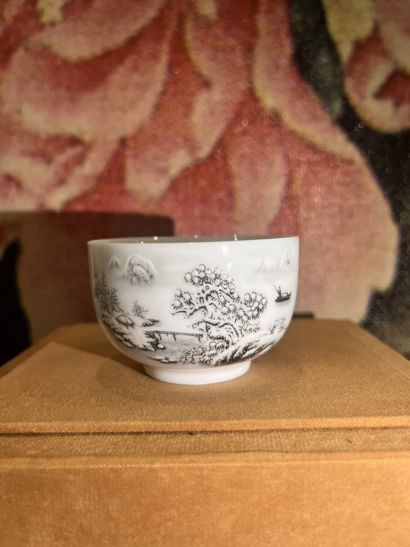 景德镇高温瓷瑞雪兆丰年品茗杯