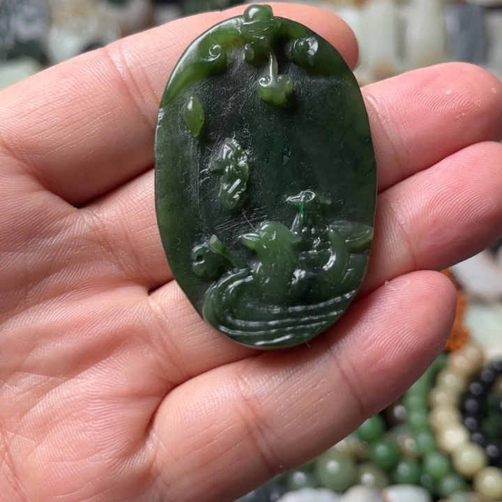 和田玉（碧玉）未镶嵌吊坠(不含链)