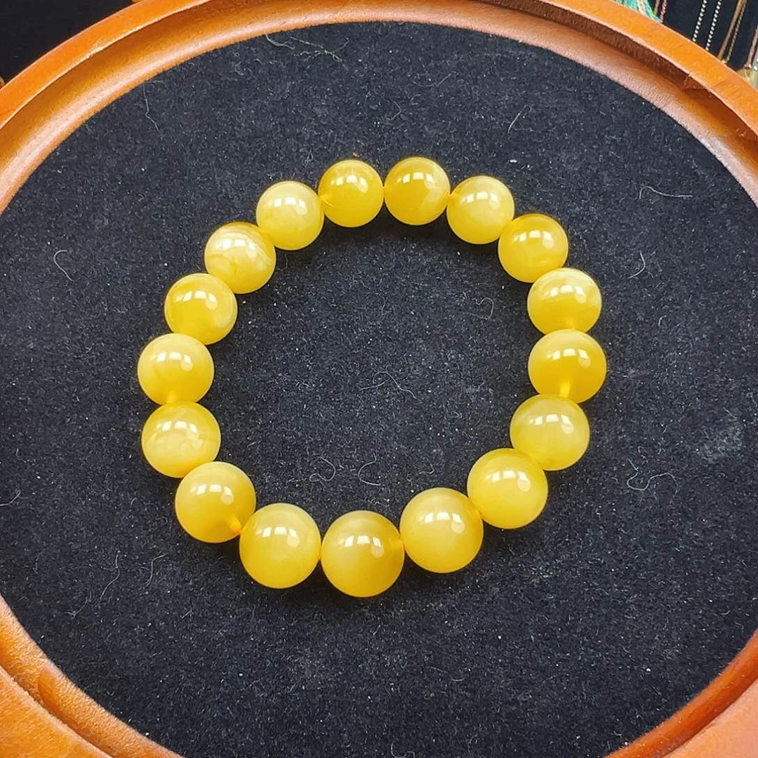 蜜蜡未镶嵌珠宝奇石焦皮料单圈12.6mm，18.1克