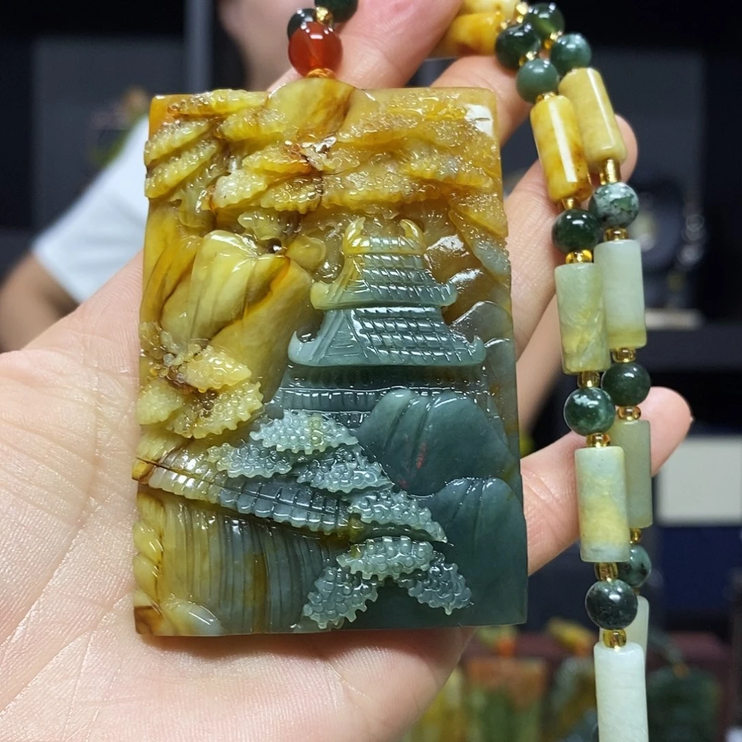 未镶嵌岫玉挂件吊坠